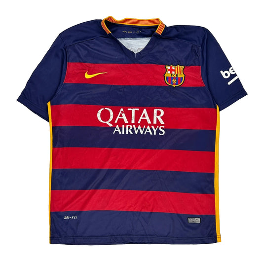 2015 Barcelona Nike Football Shirt - Small Blue Polyester