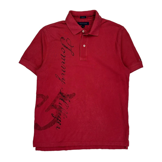 Tommy Hilfiger Polo Shirt - Large Red Cotton