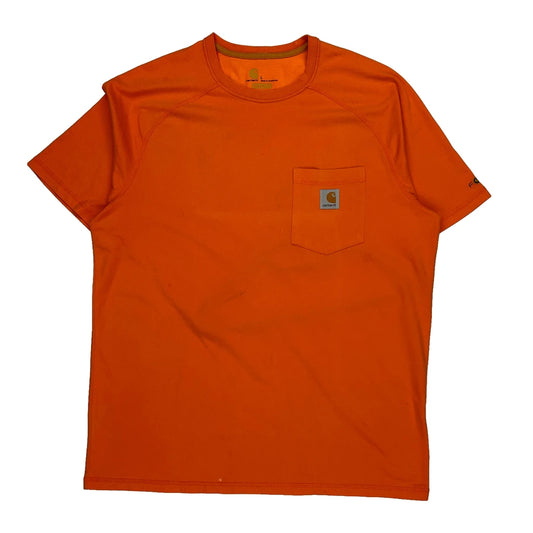 Carhartt T-Shirt - Large Orange Cotton