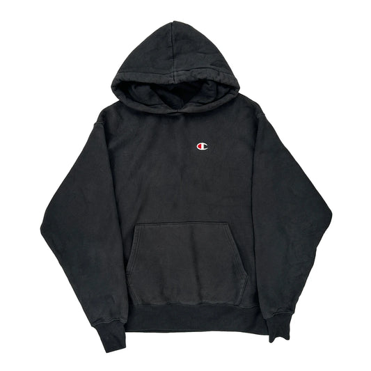 Reverse Weave Champion Hoodie - Large Black Cotton