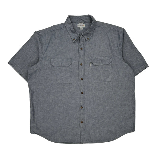 Carhartt Short Sleeve Shirt - 2XL Blue Cotton