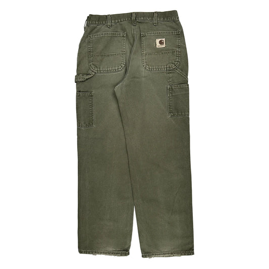 Carhartt Carpenter Trousers - 32W 29L Green Cotton