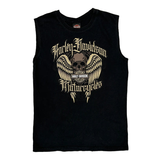 Harley Davidson Graphic Vest - Large Black Cotton