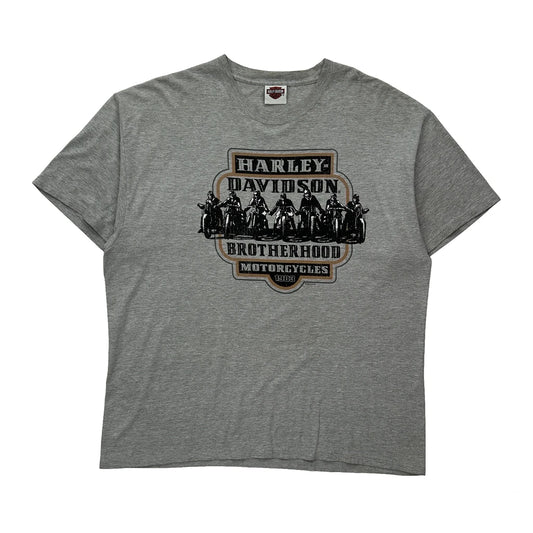 Vintage Brotherhood Motorcycles Harley Davidson Graphic T-Shirt - XL Grey Cotton
