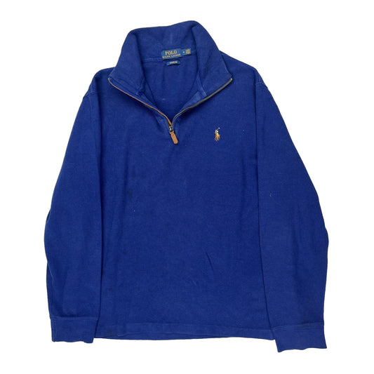 Polo By Ralph Lauren 1/4 Zip - Medium Blue Cotton