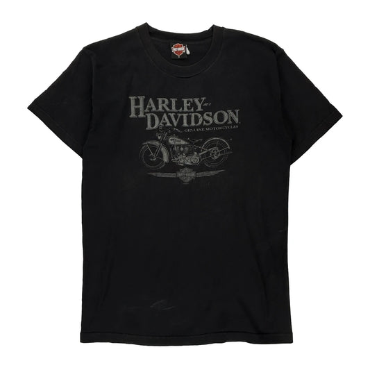 Historic Factory Harley Davidson Graphic T-Shirt - Large Black Cotton