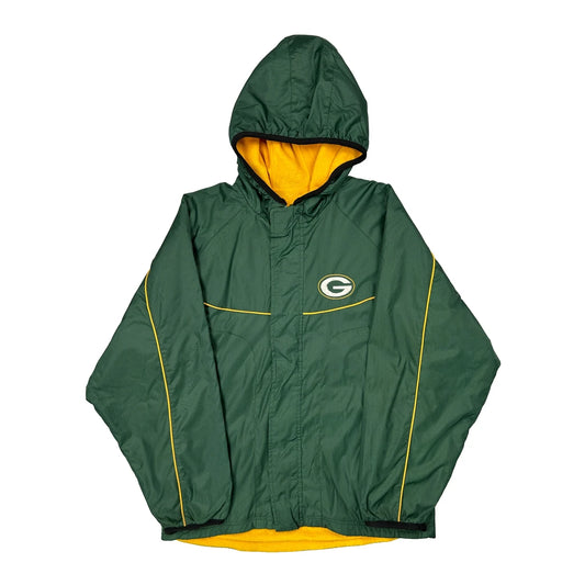 Vintage Packers Nfl Football Windbreaker - Medium Green Polyester