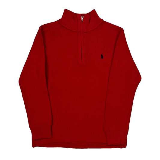Age 8 Polo By Ralph Lauren 1/4 Zip - Small Red Cotton