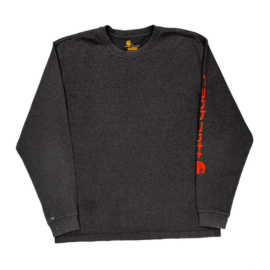 Carhartt Long Sleeve T-Shirt - Large Grey Cotton Blend