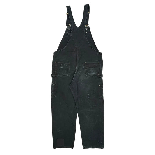 Vintage None Carhartt Double Knee Dungarees - 40W 34L Black Cotton