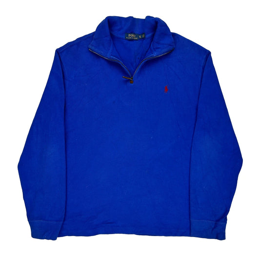 Polo By Ralph Lauren 1/4 Zip - XL Blue Cotton