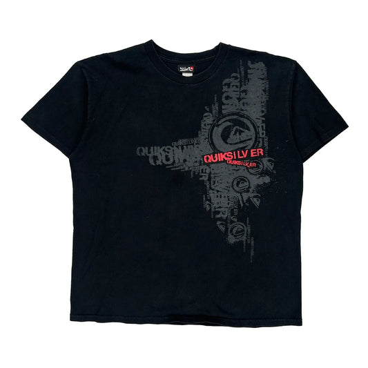 Quiksilver Graphic T-Shirt - XL Black Cotton