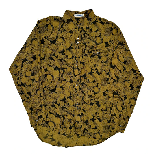 Saint Andre Patterned Shirt - Large Khaki Cotton