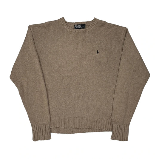 Polo By Ralph Lauren Jumper - XL Beige Cotton