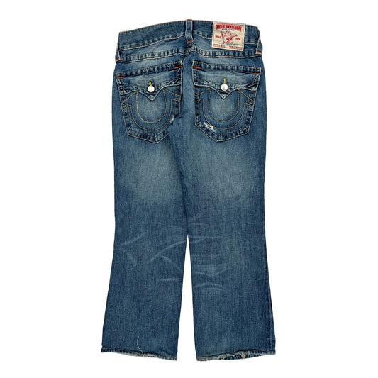 True Religion Boot Cut Jeans - 34W UK 10 Blue Cotton