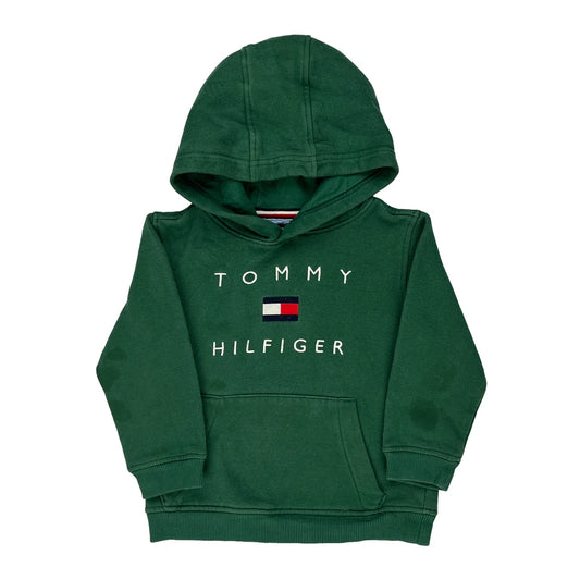 Age 4-5 Tommy Hilfiger Hoodie - XS Green Cotton Blend