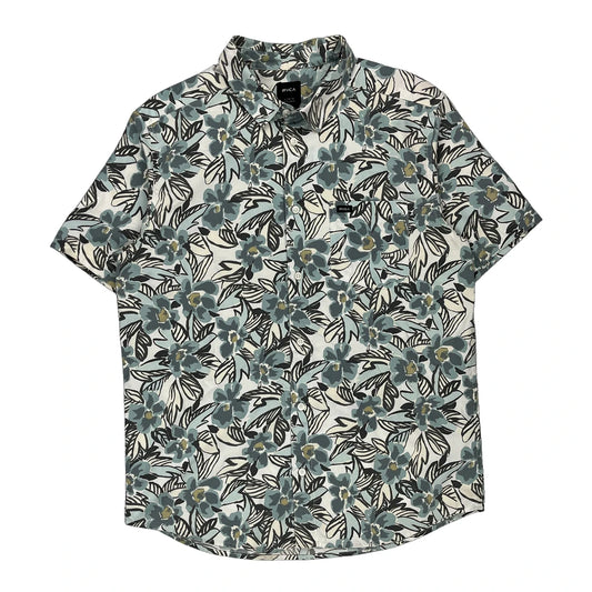 Rvca Patterned Shirt - Medium Green Cotton