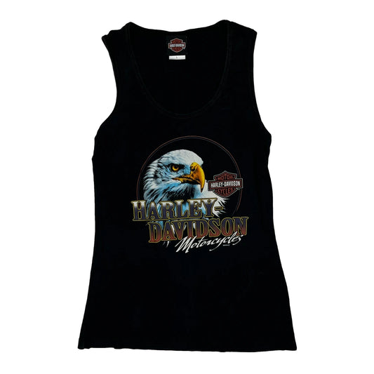 Eagle Graphic Harley Davidson Graphic Vest - Large Black Cotton
