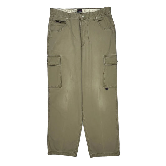 Tommy Jeans Cargo Trousers - 37W 31L Khaki Cotton