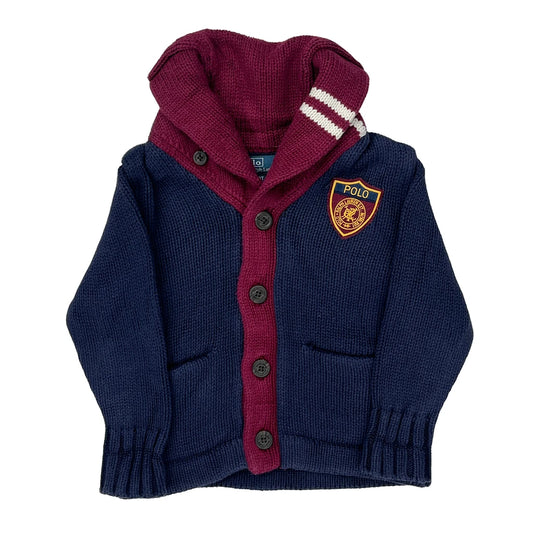 Age 3 Polo By Ralph Lauren Cardigan - XS Burgundy Cotton