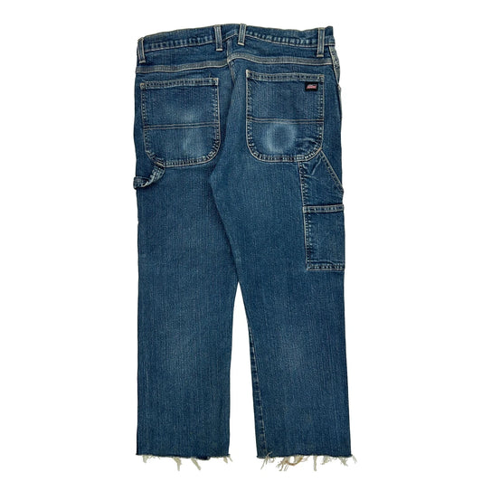 Dickies Carpenter Trousers - 34W 32L Blue Cotton