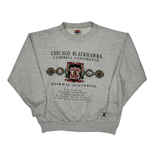 Made In USA Nutmeg Chicago Blackhawks Sweatshirt - XL Grey Cotton