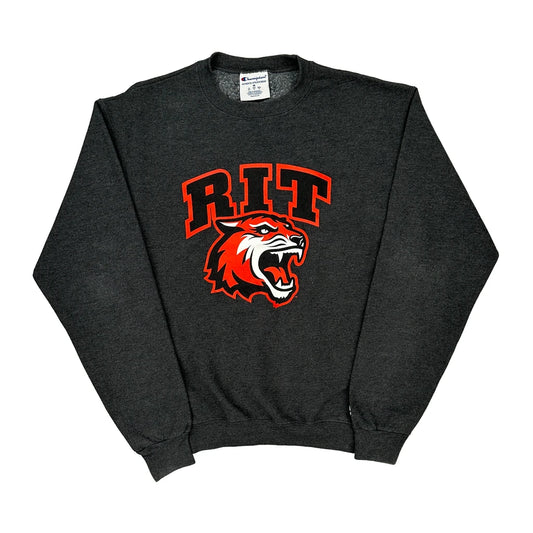 Rit Champion Graphic Sweatshirt - Medium Grey Cotton Blend