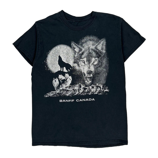 Wolf And Moon Unbranded T-Shirt - Small White Cotton