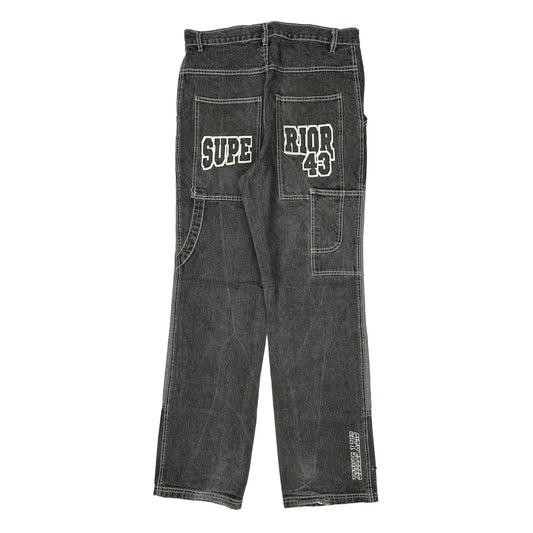 Vintage 43 Superior Graphic Carpenter Jeans - 32W 33L Grey Denim