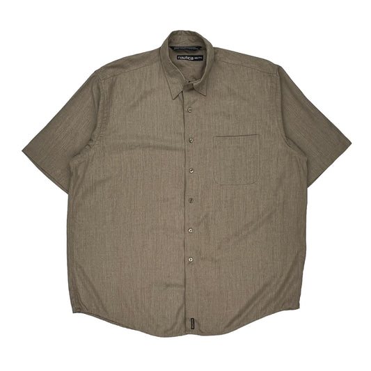 Nautica Short Sleeve Shirt - 2XL Grey Polyester