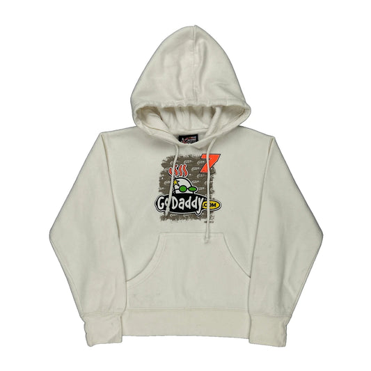 Godaddy Chase Authentics Nascar Hoodie - Small White Cotton Blend
