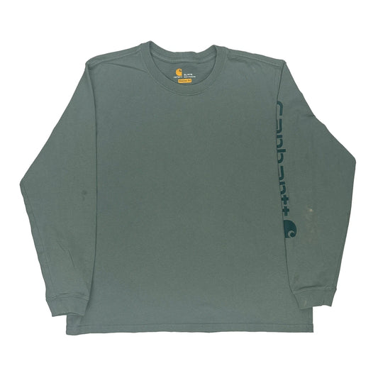 Carhartt Long Sleeve T-Shirt - XL Grey Cotton