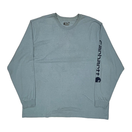 Carhartt Long Sleeve T-Shirt - 2XL Blue Cotton