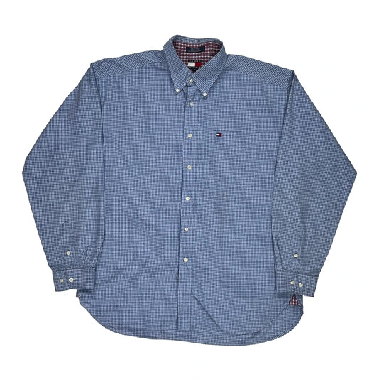 Tommy Hilfiger Checked Shirt - XL Blue Cotton