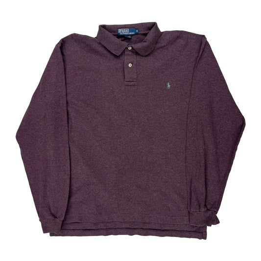 Polo By Ralph Lauren Long Sleeve Polo Shirt - Medium Purple Cotton