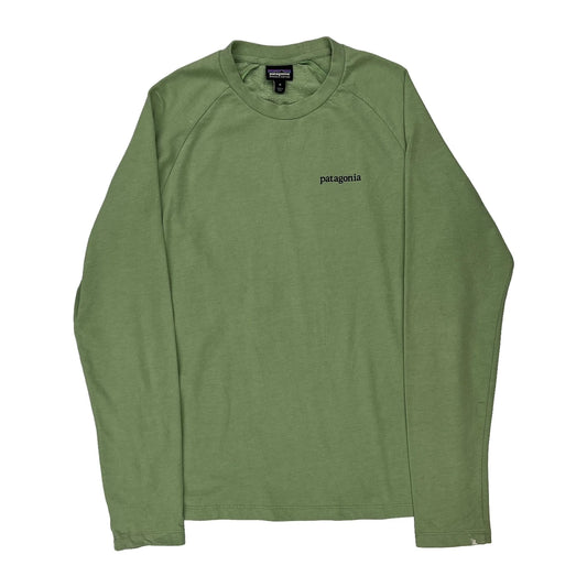 Patagonia Long Sleeve T-Shirt - Medium Green Cotton Blend