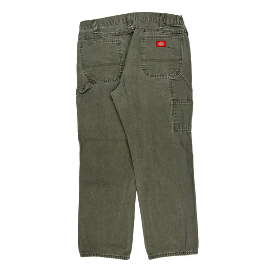 Dickies Carpenter Trousers - 36W 32L Green Cotton