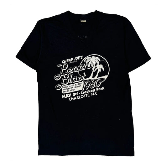Beach Blast Spruce Single Stitch T-Shirt - Large Black Cotton Blend