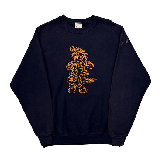Tigger Disney Cartoon Sweatshirt - Medium Navy Cotton