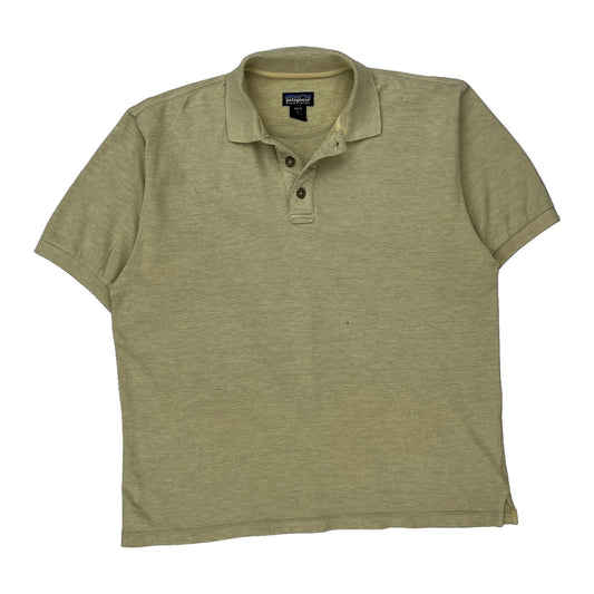Patagonia Polo Shirt - Large Beige Cotton
