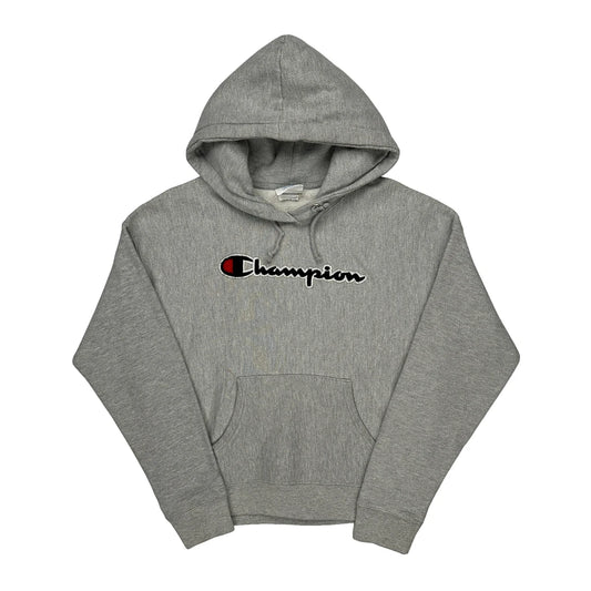 Champion Spellout Hoodie - Medium Grey Cotton