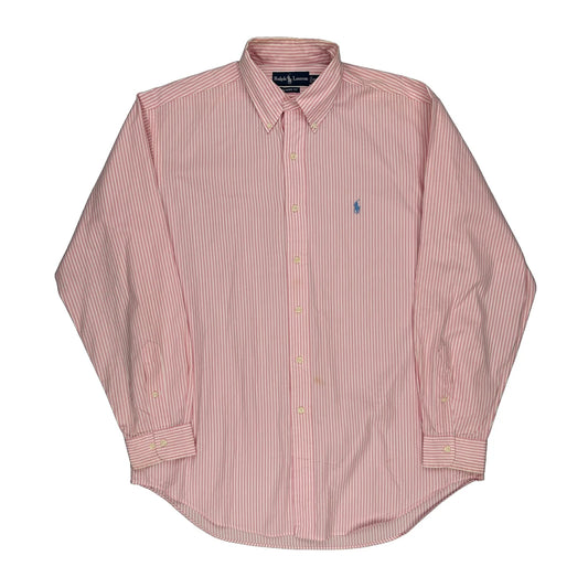 Ralph Lauren Striped Shirt - Large Pink Cotton