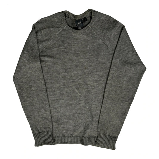 Armani Exchange Raglan Cut Jumper - Small Grey Cotton
