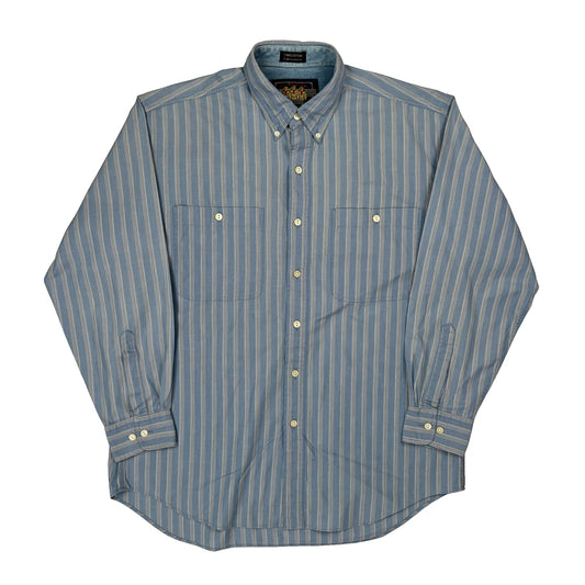 Vintage Ralph Lauren Striped Shirt - Large Blue Cotton