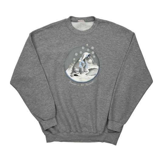 Vintage Eeyore Disney Graphic Sweatshirt - XL Grey Cotton Blend