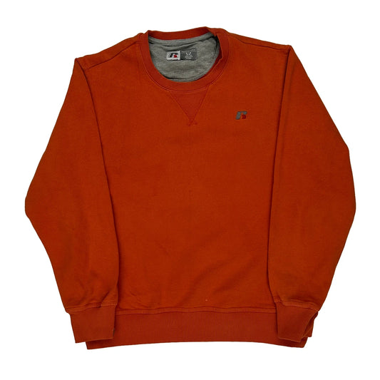 90S Blank Russell Athletic Sweatshirt - Medium Orange Cotton