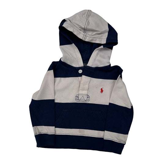 Age 1.5 Polo By Ralph Lauren Striped Rugby Shirt - 2XS Navy Cotton