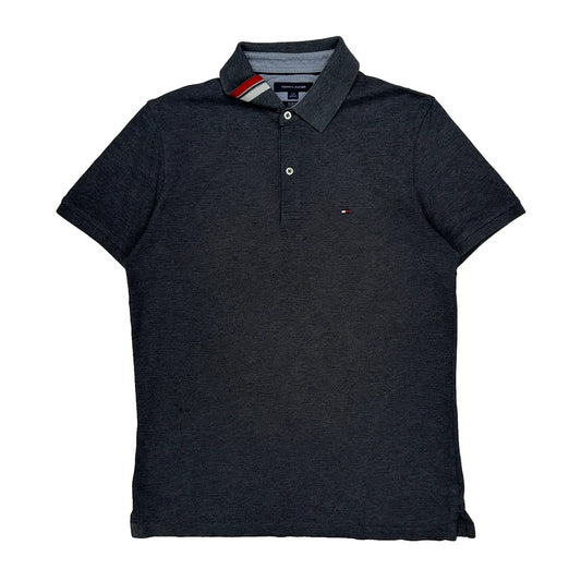 Vintage Tommy Hilfiger Slim Fit Polo Shirt - Large Grey Cotton