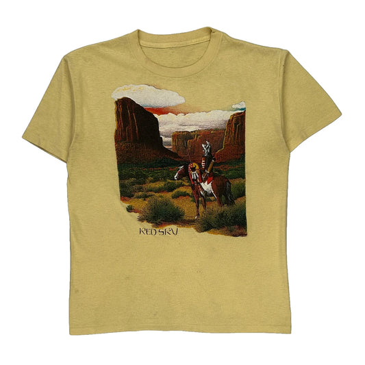 Unbranded Single Stitch T-Shirt - Small Yellow Cotton