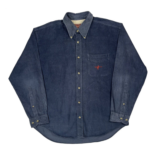 Vintage Marlboro Classics Corduroy Shirt - Medium Blue Cotton